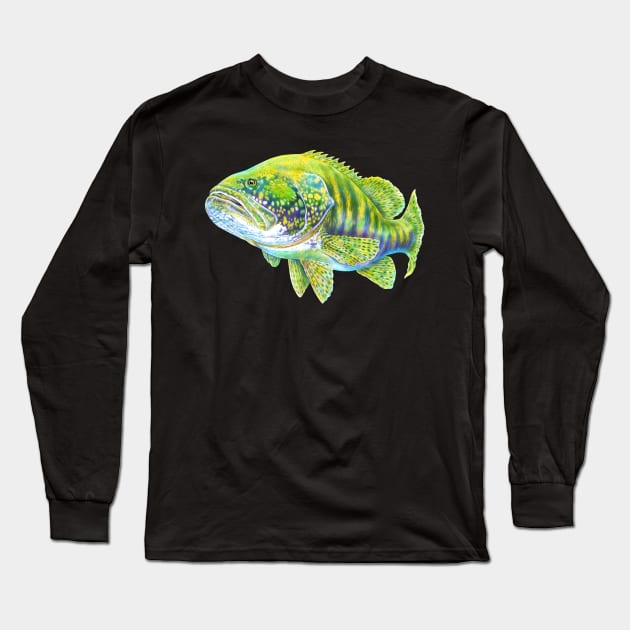 Grouper Long Sleeve T-Shirt by Tim Jeffs Art